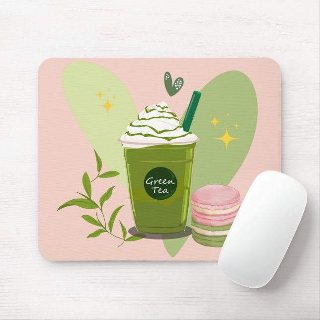 Matcha and Macarons Mouse Pad (With Mouse)