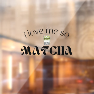 Matcha boba green tea, matcha window cling