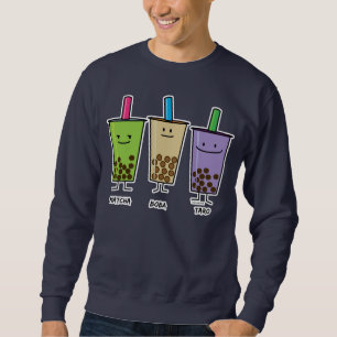 Matcha boba tea green drink milk Taro tapioca Sweatshirt
