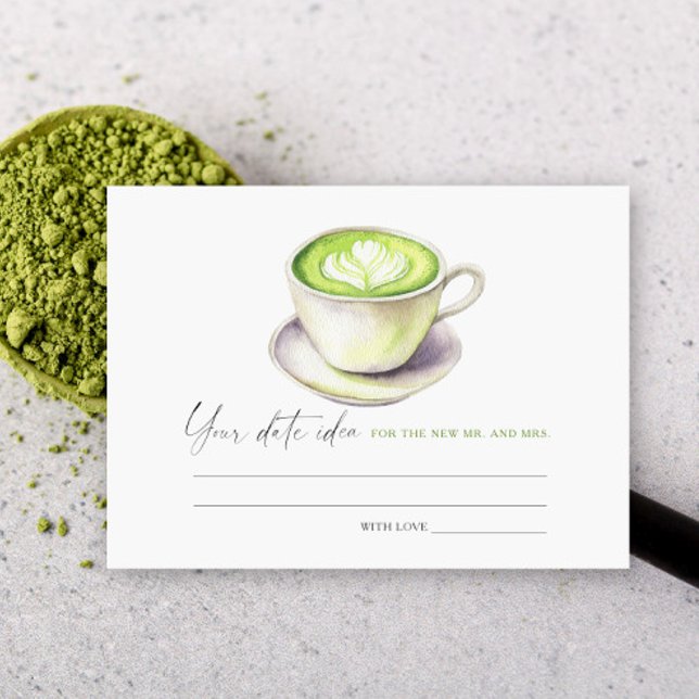 Matcha Bridal shower Date night ideas Date jar Enclosure Card (Creator Uploaded)