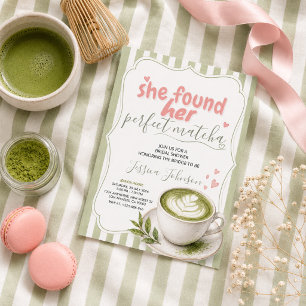 Matcha Bridal Shower Invitation Green Tea