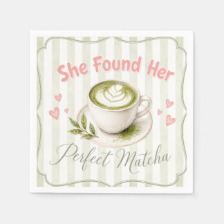 Matcha Bridal Shower Party Napkins She Found Her