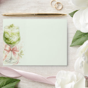 Matcha Bridal Shower Watercolor Invitation Envelope
