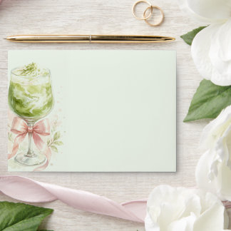 Matcha Bridal Shower Watercolor Invitation Envelope