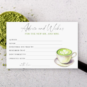 Matcha Cup Bridal Shower Advice and Wishes Stationery