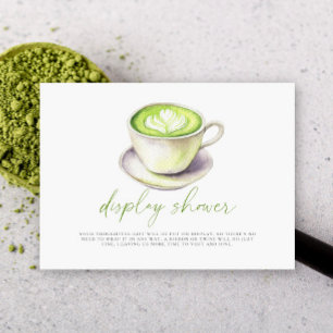 matcha cup bridal shower Display shower Enclosure Card