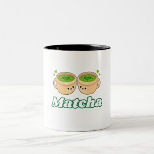 Matcha Cute Kawaii for matcha tea on Two-Tone Coffee Mug