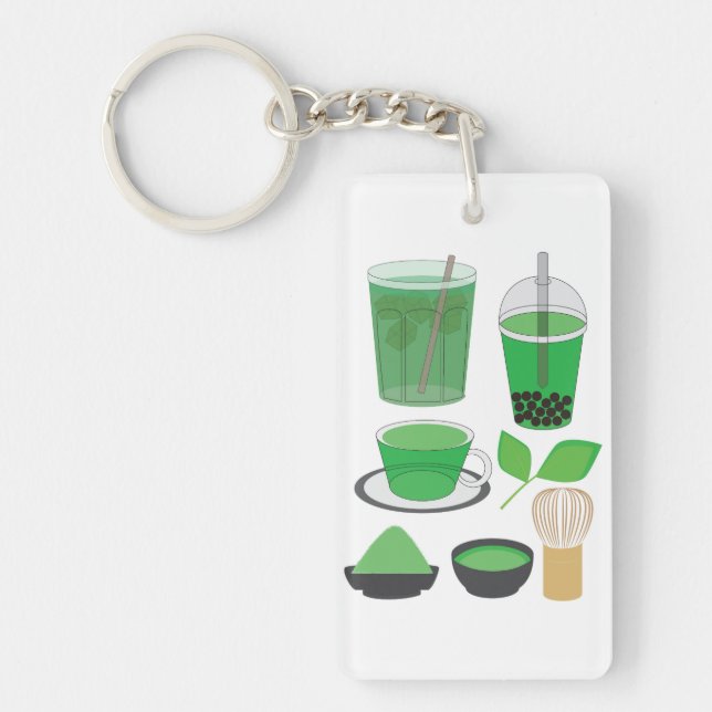 Matcha Drinks Set Key Ring (Front)