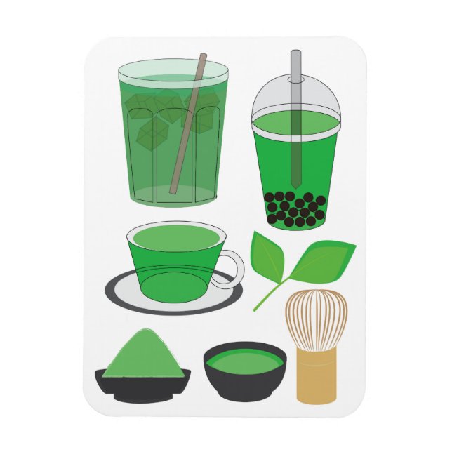Matcha Drinks Set Magnet (Vertical)