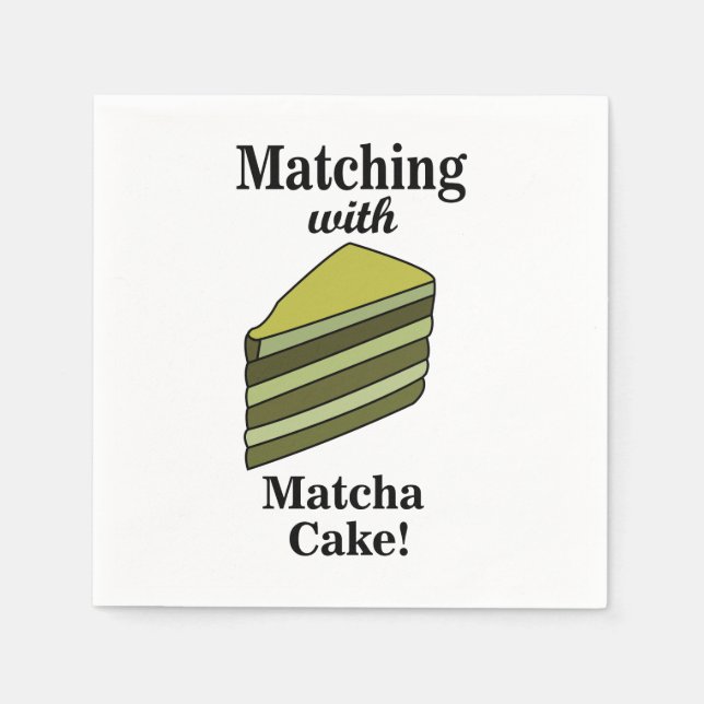 Matcha Green Cake Party Napkin (Front)