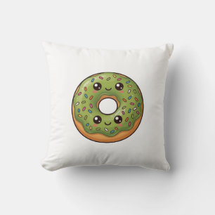Matcha Green Tea Donut Kawaii Cushion Pillow