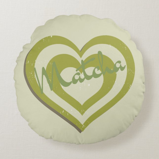 Matcha Green Tea, Everything is better with matcha Round Cushion (Front)