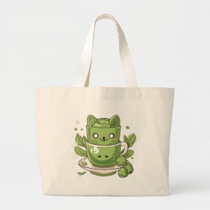 matcha green tea large tote bag