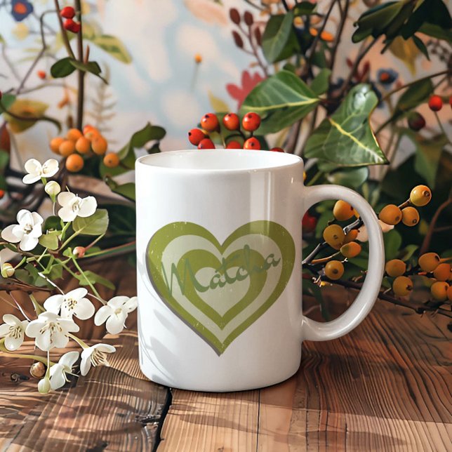 Matcha Green Tea , retro y2k heart  Coffee Mug (Creator Uploaded)