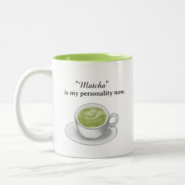 Matcha Green Tea Two-Tone Coffee Mug (Left)