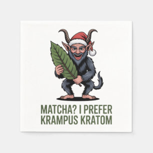 Matcha? I Prefer Krampus Kratom Funny Christmas Napkin