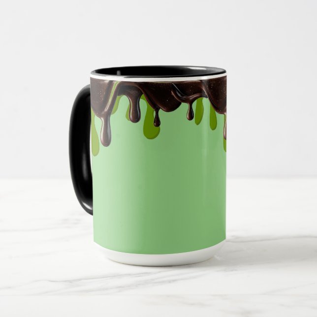 Matcha Ice Cream,Melted Choco Matcha Topping Mug (Front Left)