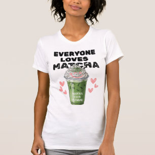 Matcha Iced Latte T-Shirt   Cute Whipped Cream 