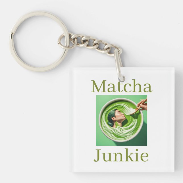 Matcha Junkie Keychain (Front)