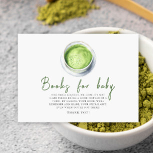 Matcha Latte Baby Shower Books for baby Enclosure Card