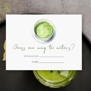 Matcha Latte Baby Shower How many tea matcha's Enclosure Card