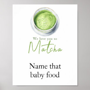 Matcha Latte Baby shower - Name that baby food Poster