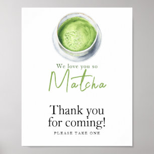 Matcha Latte Baby shower - Thank you for coming Poster