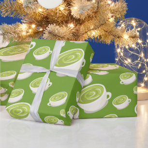 Matcha Latte cute Pattern in love Wrapping Paper