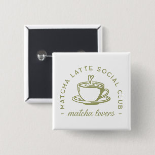 Matcha latte lovers girl club green matching 15 cm square badge