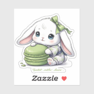Matcha Macaron Baby Bunny - Kimono Yukata & Ribbon