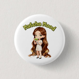 Matcha Mood Aesthetic Design Cute Green Tea Vibes 3 Cm Round Badge