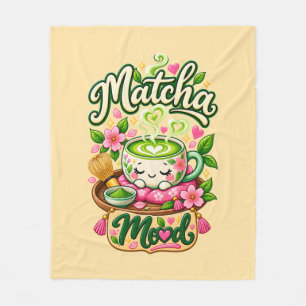 Matcha Mood – Cute Kawaii Matcha Tea  Fleece Blanket