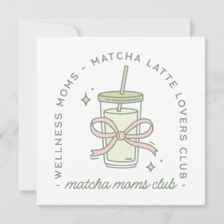 Matcha mum latte lover wellness aesthetic card