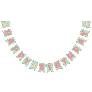 Matcha Strawberry Sandwich Happy Birthday Bunting