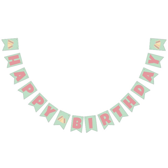 Matcha Strawberry Sandwich Happy Birthday Bunting (All)