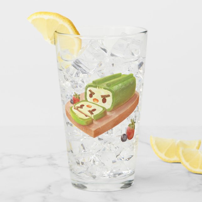 Matcha Swiss Roll: Iron T Green Tea Cake Art Glass (Front Ice)