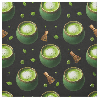 Matcha Tea Seamless Pattern Fabric