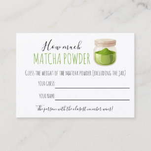 Matcha Theme Party Game Guessing Card