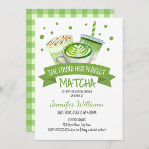 Matcha Themed Bridal Shower Invitation