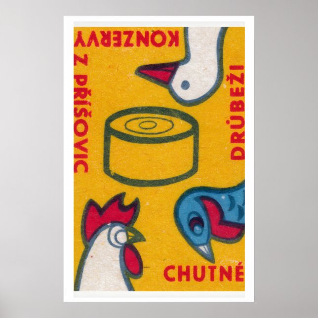 Matchbox Wall Art Print Vintage Czech Poultry (Front)