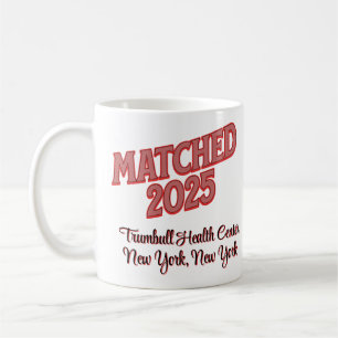 Matched 2025 Personalised Residency Match Day Coffee Mug