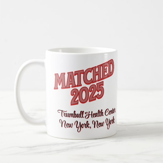 Matched 2025 Personalised Residency Match Day Coffee Mug (Left)