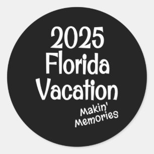 Matching 2025 Florida Family Vacation Making Memor Classic Round Sticker