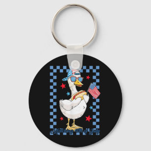 Matching 4th Funny Goose Independence Usa Flag Pat Key Ring
