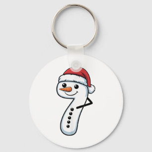 Matching 67 Snowman Couple Christmas Meme - Number Key Ring