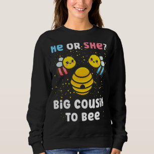 Matching Baby Gender Reveal He Or She Big Cousin T Sweatshirt