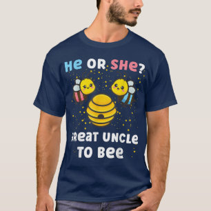 Matching Baby Gender Reveal He Or She Great Uncle T-Shirt