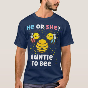 Matching Baby Gender Reveal Party He Or She Auntie T-Shirt