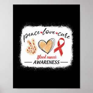 matching blood cancer awareness peace love cure bl poster