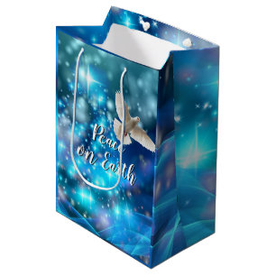 Matching Blue Dove Peace Christmas Medium Gift Bag